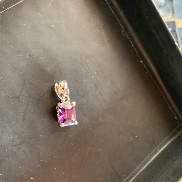 Vintage Sterling Silver Amethyst Pendant - Picture 3 of 6